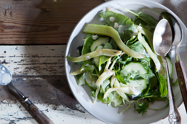 Green Salad with creamy skyr dressing