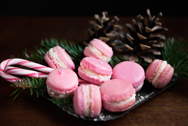 Candy Cane Macarons