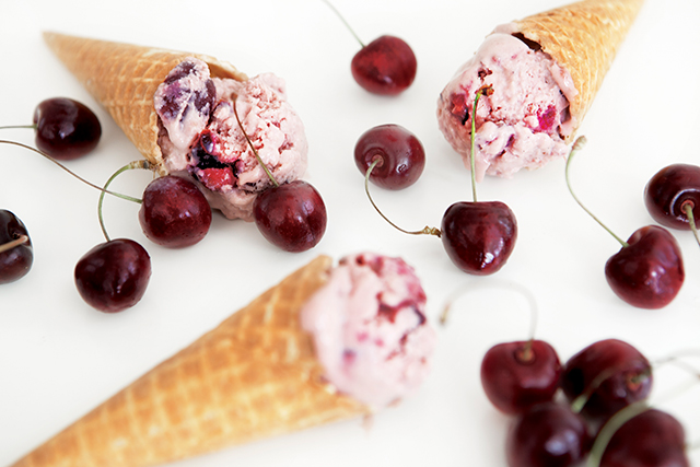 Cherry Ice Cream - No Ice Cream Maker Needed