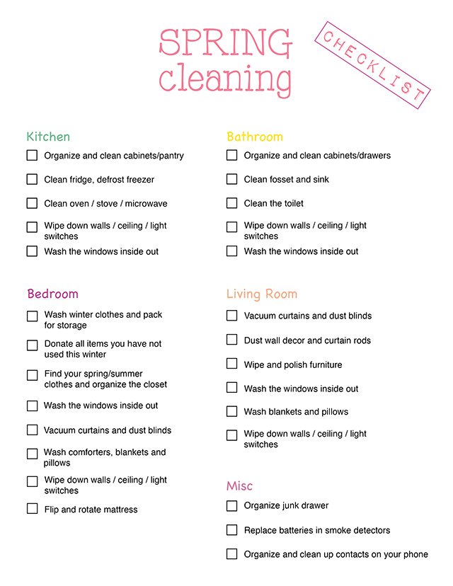 Modern Wifestyle's Spring Cleaning Checklist Free Printable