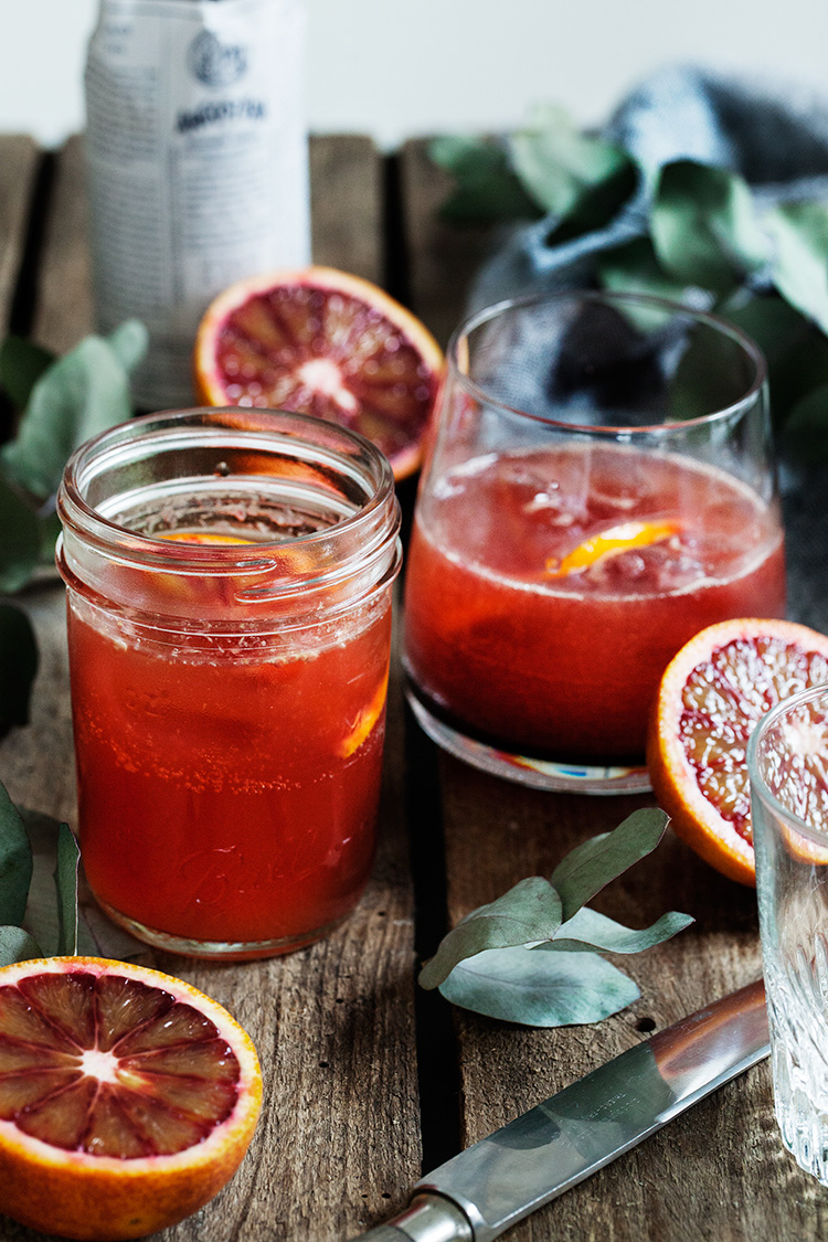 Icelandic Birch Cocktail with Blood Orange 