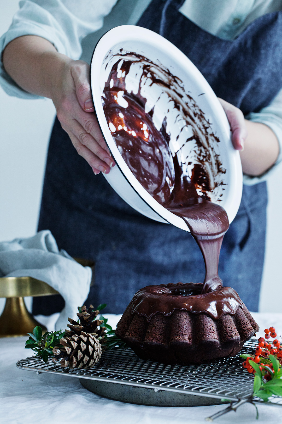 Chocolate Rosemary Bundt Cake. Perfect Holiday Dessert! #modernwifestyle #foodphotography