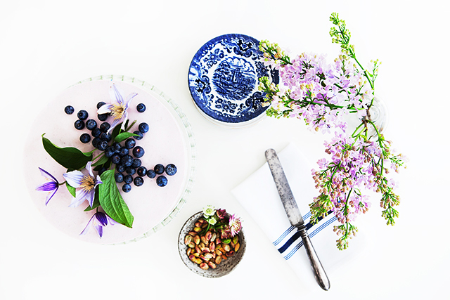 Icelandic Blueberry Skyr Cake with Raw Bottom Layer